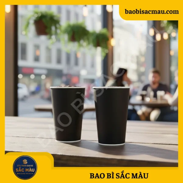 Ly giấy màu đen/ Cốc giấy màu đen