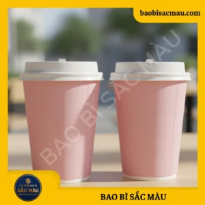 Ly giấy màu hồng / Cốc giấy màu hồng